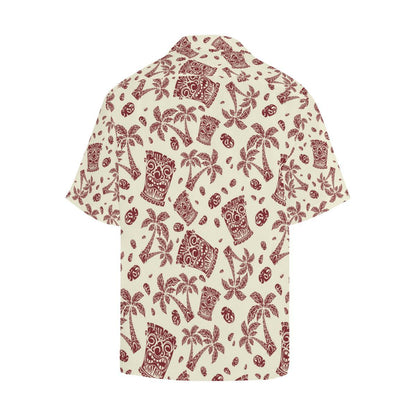 Tiki Tribal Mask Palm Tree Men Hawaiian Shirt-JorJune