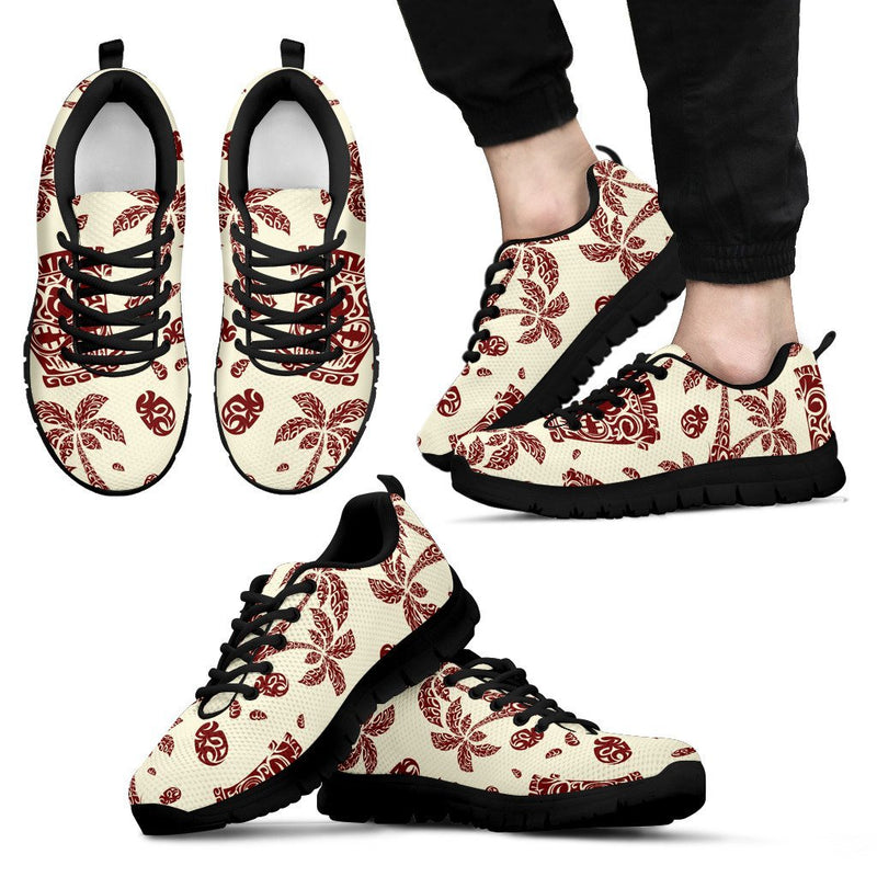 Hawaiian Polynesian Tribal Tiki Pattern Men Sneakers