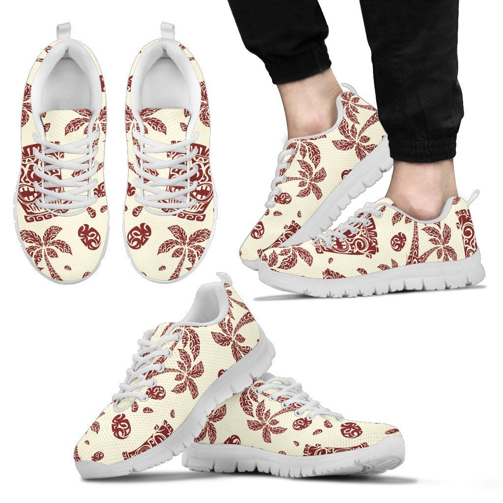 Hawaiian Polynesian Tribal Tiki Pattern Men Sneakers