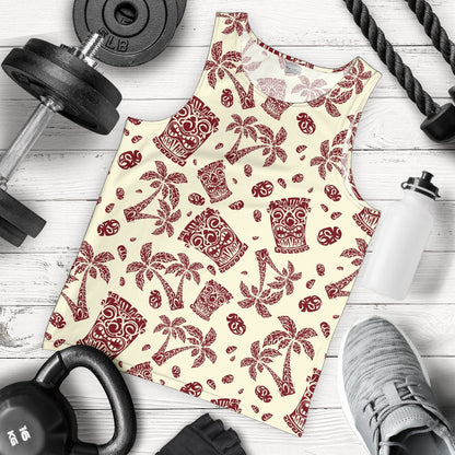 Tiki Tribal Mask Palm Tree Men Tank Top