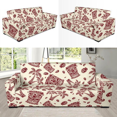 Tiki Tribal Mask Palm Tree Sofa Slipcover-JORJUNE.COM