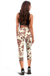 Tiki Tribal Mask Palm Tree Women Capris