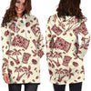 Tiki Tribal Mask Palm Tree Women Hoodie Dress