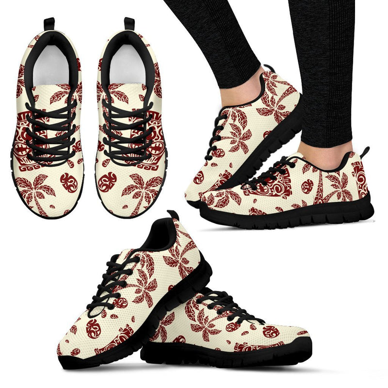 Hawaiian Polynesian Tribal Tiki Pattern Women Sneakers