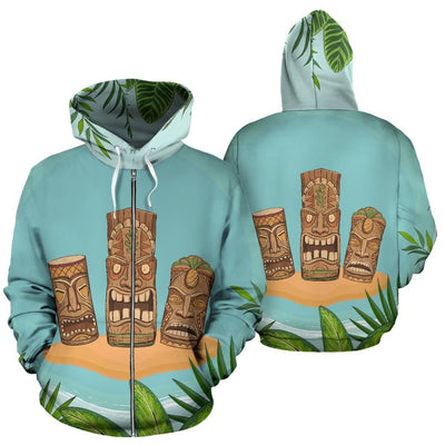 Hawaiian Polynesian Tiki All Over Zip Up Hoodie