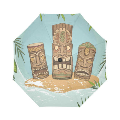 Tiki Wood Island Automatic Foldable Umbrella