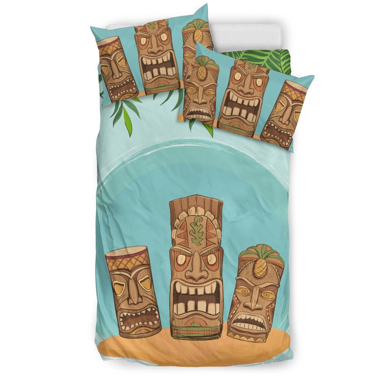 Hawaiian Polynesian Tiki Duvet Cover Bedding Set