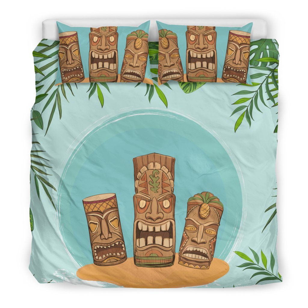 Hawaiian Polynesian Tiki Duvet Cover Bedding Set