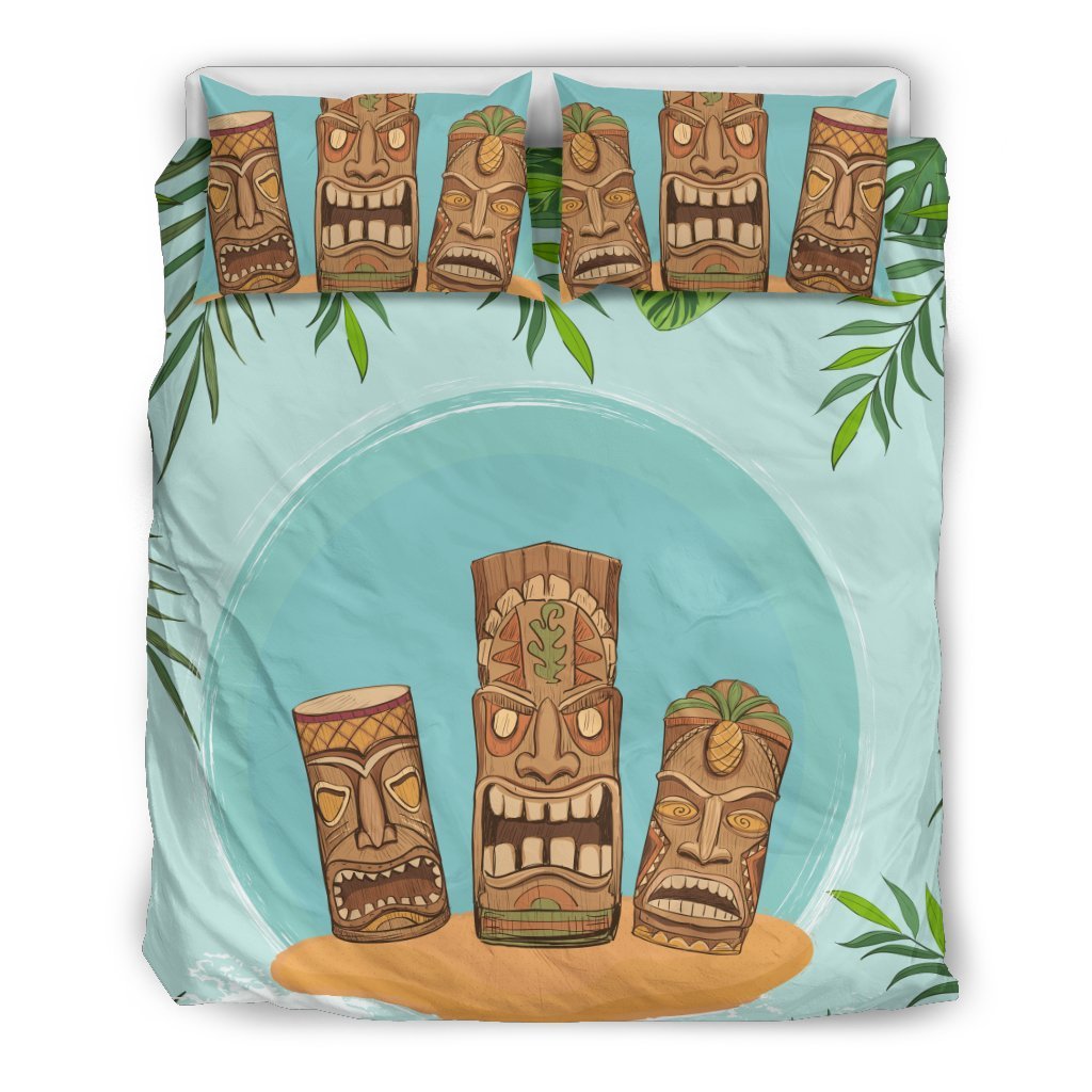 Hawaiian Polynesian Tiki Duvet Cover Bedding Set