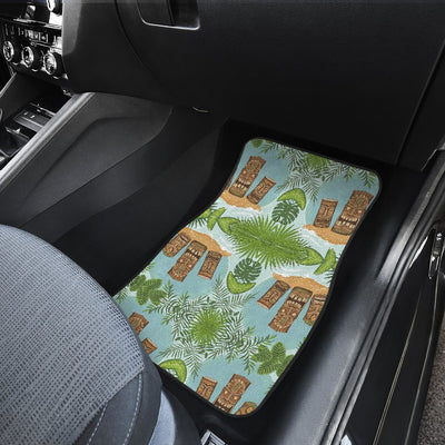 Tiki Wood Island Front and Back Car Floor Mats