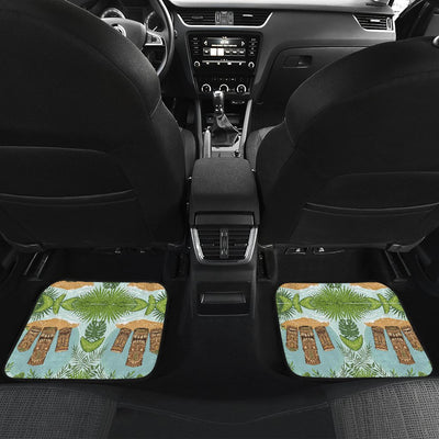 Tiki Wood Island Front and Back Car Floor Mats