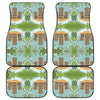 Tiki Wood Island Front and Back Car Floor Mats