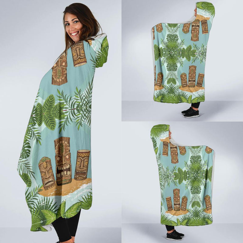 Tiki Wood Island Hooded Blanket-JORJUNE.COM