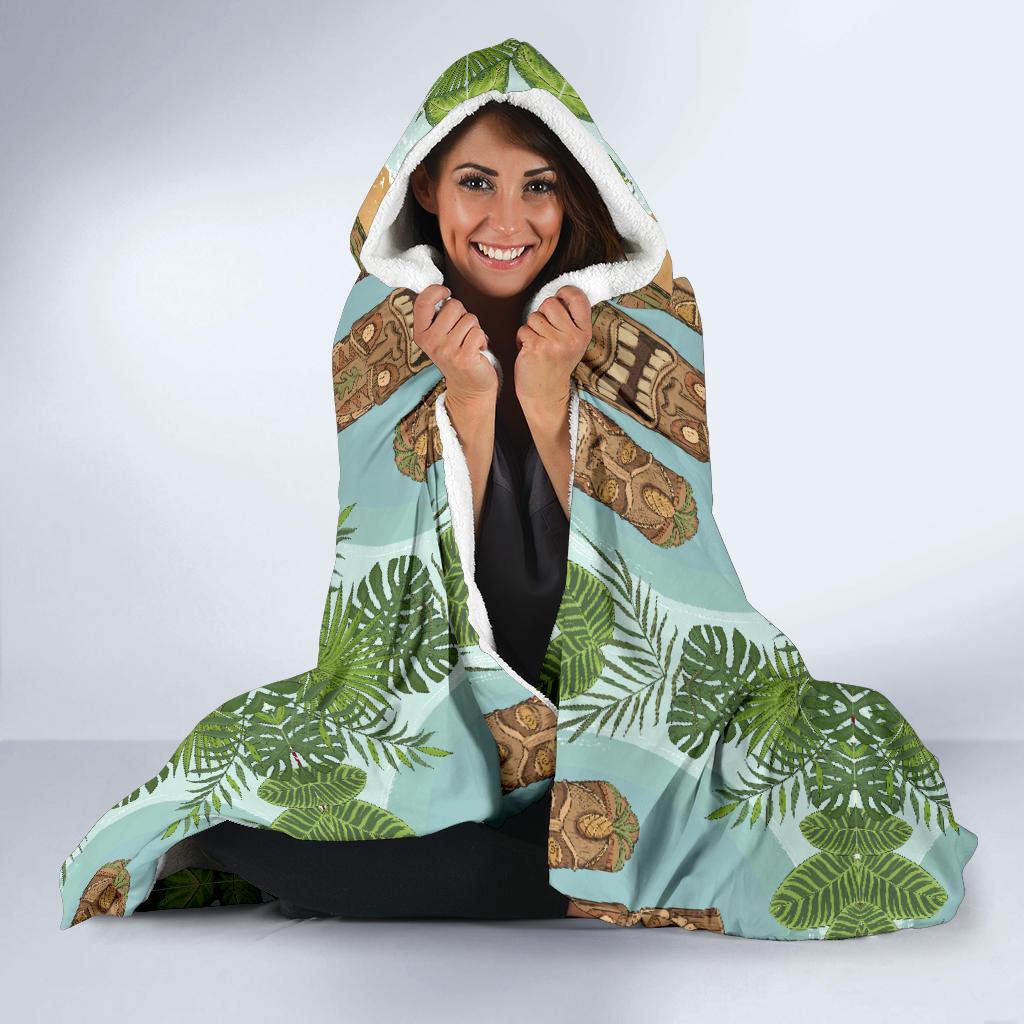 Tiki Wood Island Hooded Blanket-JORJUNE.COM