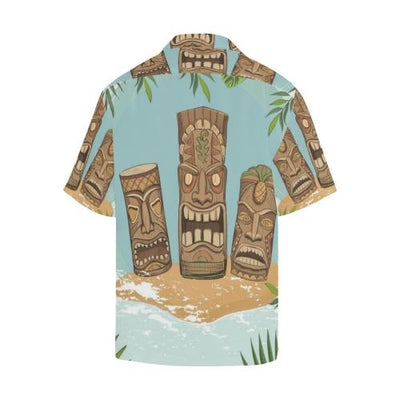 Tiki Wood Island Men Hawaiian Shirt