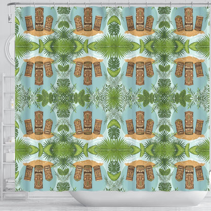 Tiki Wood Island Shower Curtain