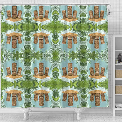 Tiki Wood Island Shower Curtain