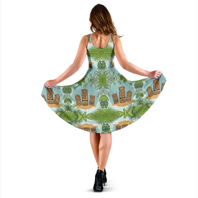 Tiki Wood Island Sleeveless Mini Dress