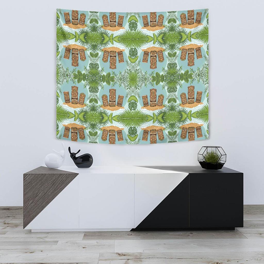 Tiki Wood Island Tapestry