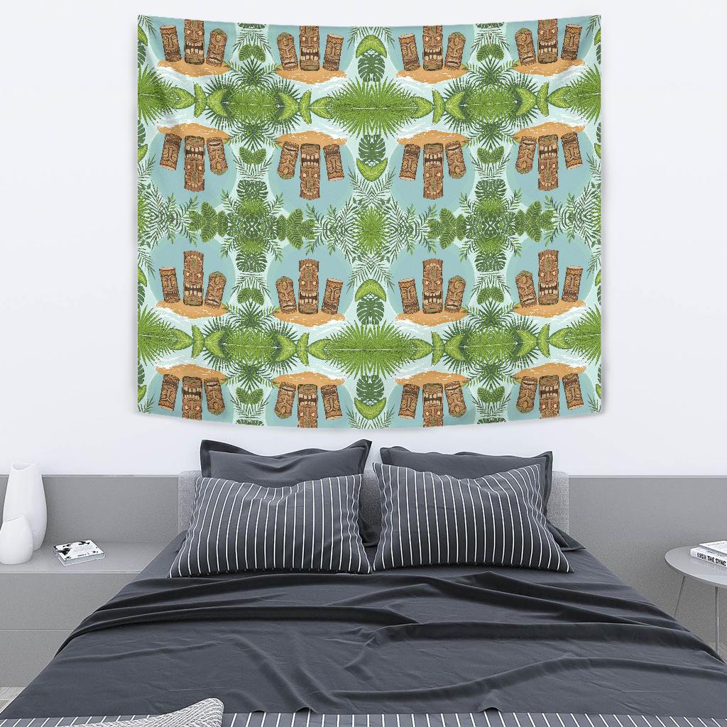 Tiki Wood Island Tapestry