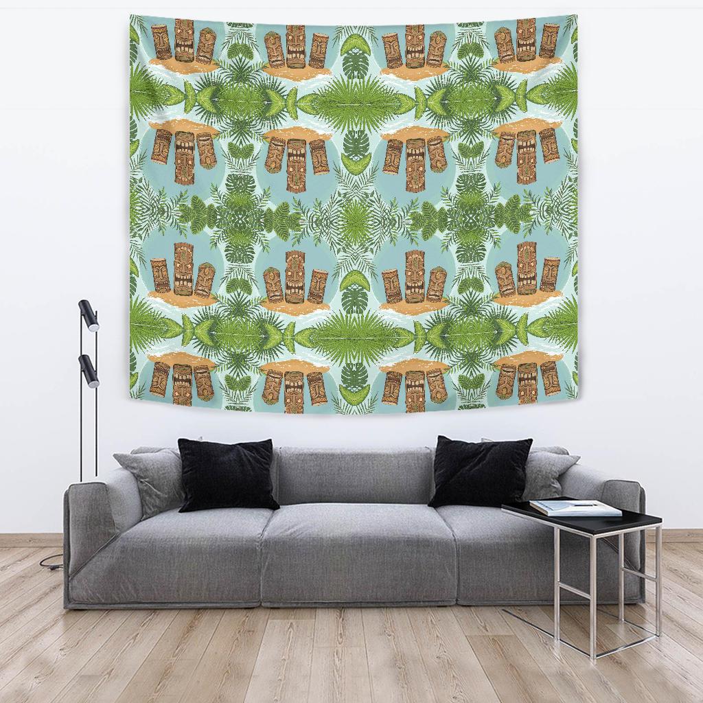 Tiki Wood Island Tapestry