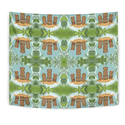 Tiki Wood Island Tapestry
