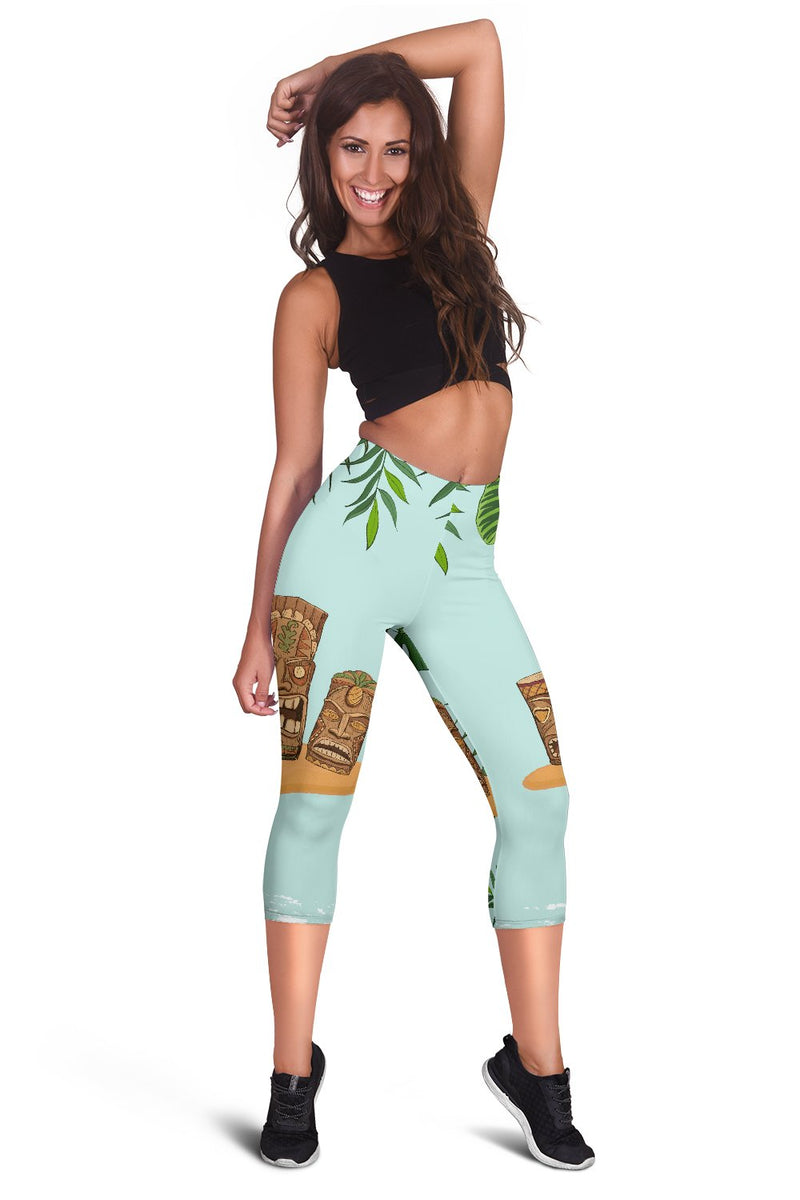 Tiki Wood Island Women Capris