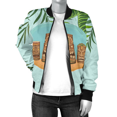 Tiki Wood Island Women Casual Bomber Jacket