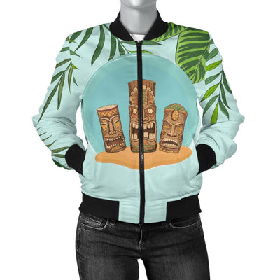 Tiki Wood Island Women Casual Bomber Jacket