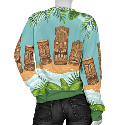 Tiki Wood Island Women Crewneck Sweatshirt