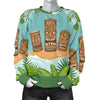 Tiki Wood Island Women Crewneck Sweatshirt