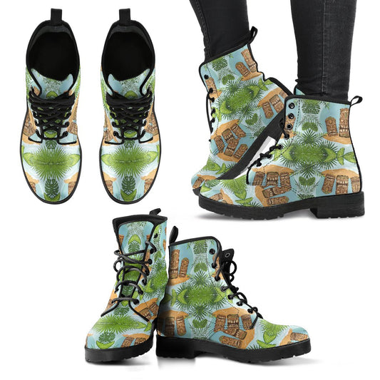 Tiki Wood Island Women Leather Boots