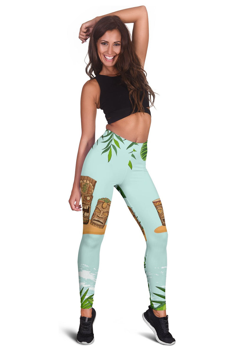 Tiki Wood Island Women Leggings