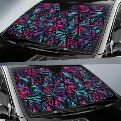 Tribal Aztec Dark Multicolor Car Sun Shade-JorJune
