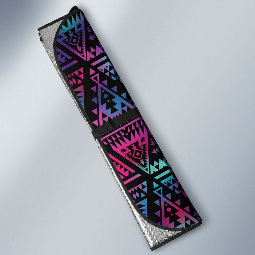 Tribal Aztec Dark Multicolor Car Sun Shade-JorJune