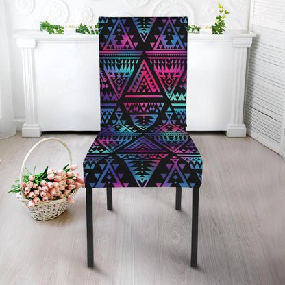 Tribal aztec Dark Multicolor Dining Chair Slipcover-JORJUNE.COM