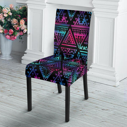 Tribal aztec Dark Multicolor Dining Chair Slipcover-JORJUNE.COM