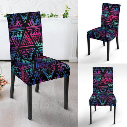 Tribal aztec Dark Multicolor Dining Chair Slipcover-JORJUNE.COM