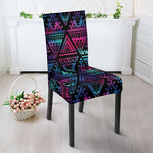 Tribal aztec Dark Multicolor Dining Chair Slipcover-JORJUNE.COM