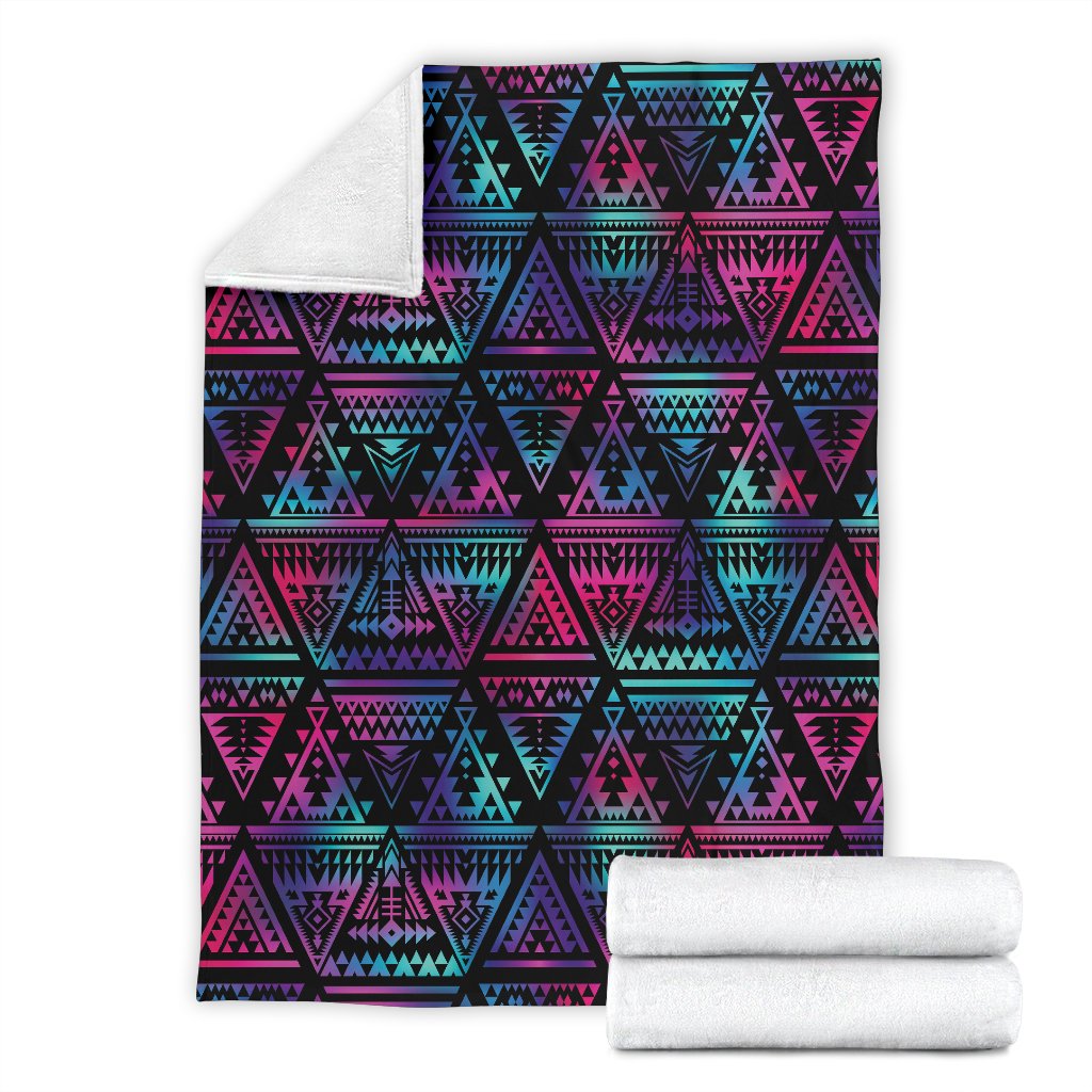 Tribal Aztec Dark Multicolor Fleece Blanket