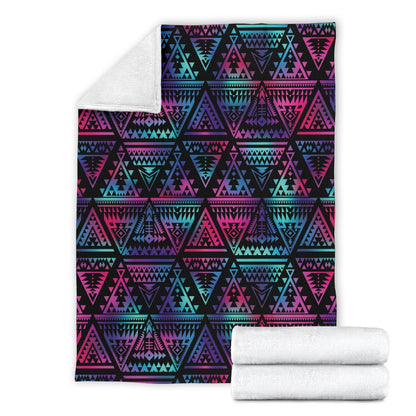 Tribal Aztec Dark Multicolor Fleece Blanket