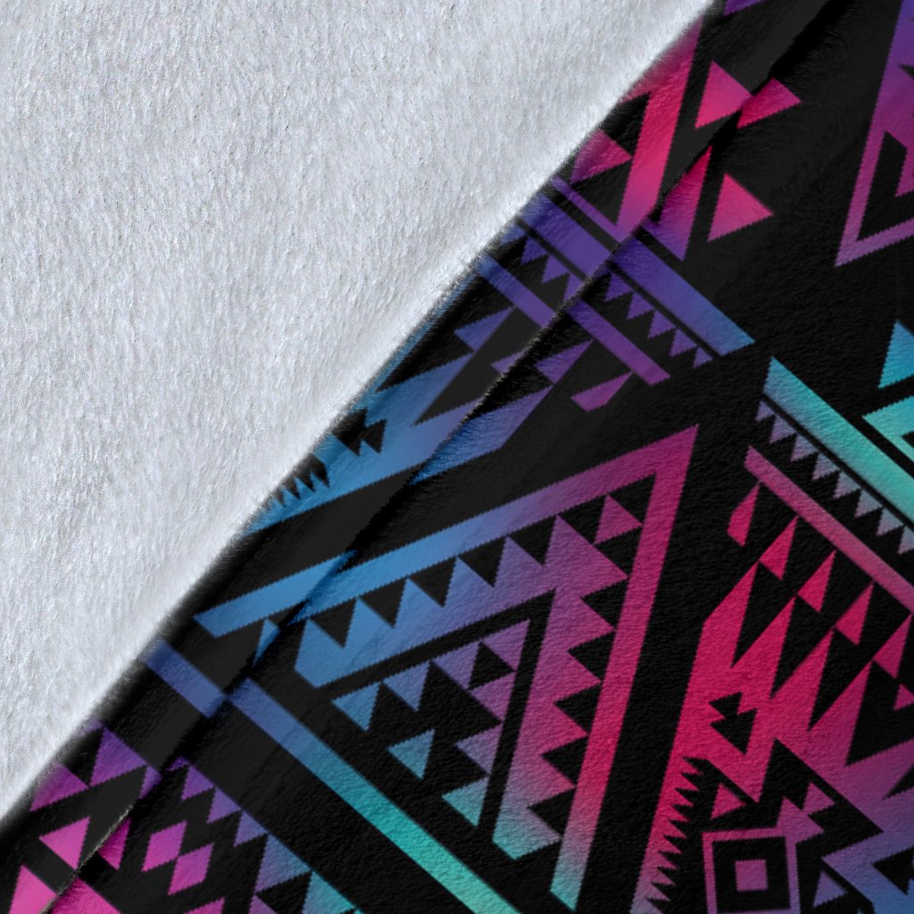 Tribal Aztec Dark Multicolor Fleece Blanket