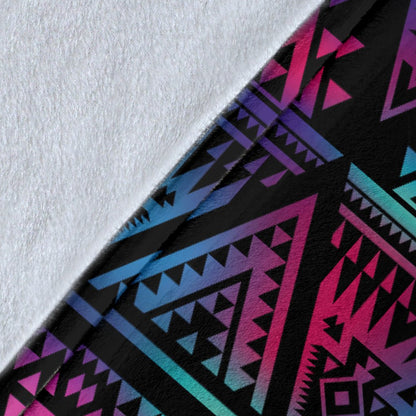 Tribal Aztec Dark Multicolor Fleece Blanket