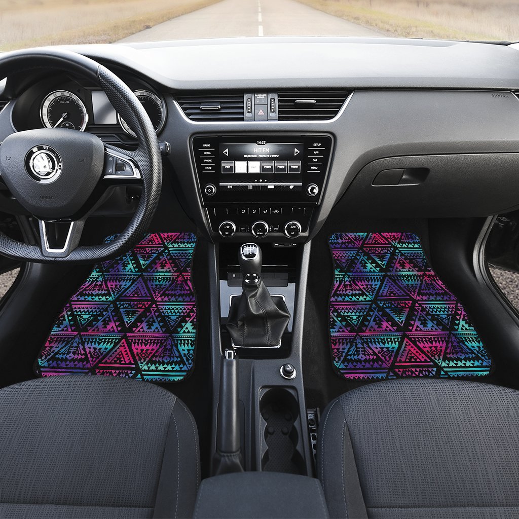 Tribal aztec Dark Multicolor Front and Back Car Floor Mats