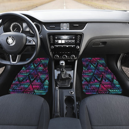 Tribal aztec Dark Multicolor Front and Back Car Floor Mats