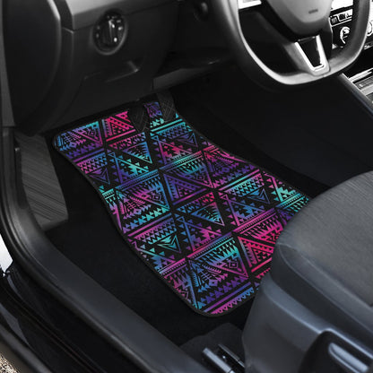 Tribal aztec Dark Multicolor Front and Back Car Floor Mats