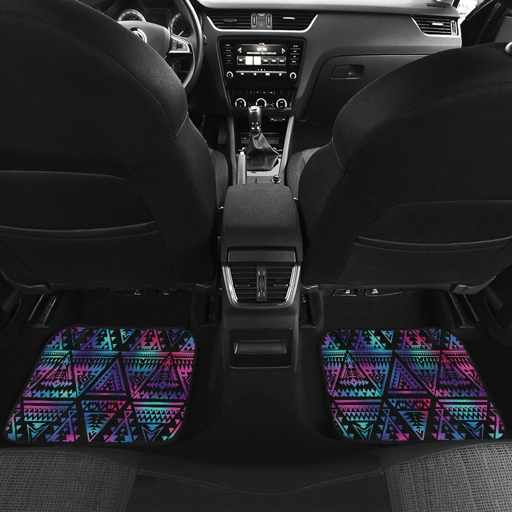 Tribal aztec Dark Multicolor Front and Back Car Floor Mats