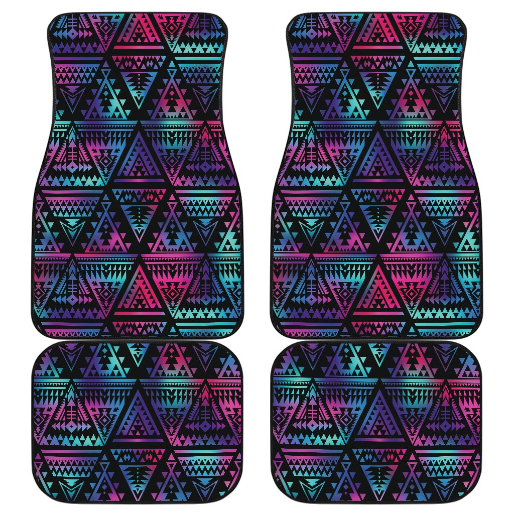 Tribal aztec Dark Multicolor Front and Back Car Floor Mats