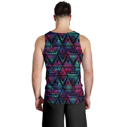 Tribal aztec Dark Multicolor Men Tank Top
