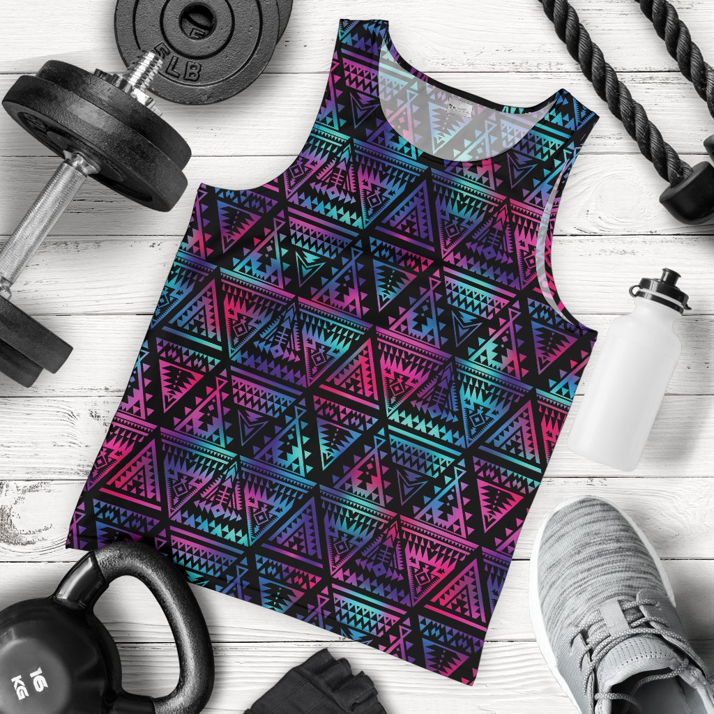 Tribal aztec Dark Multicolor Men Tank Top